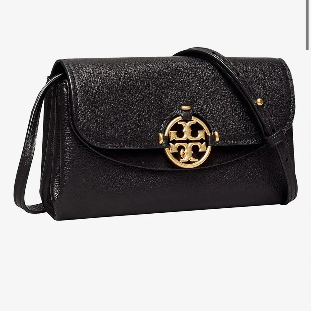 Tory Burch Miller Wallet Crossbody Bag Black Gold
